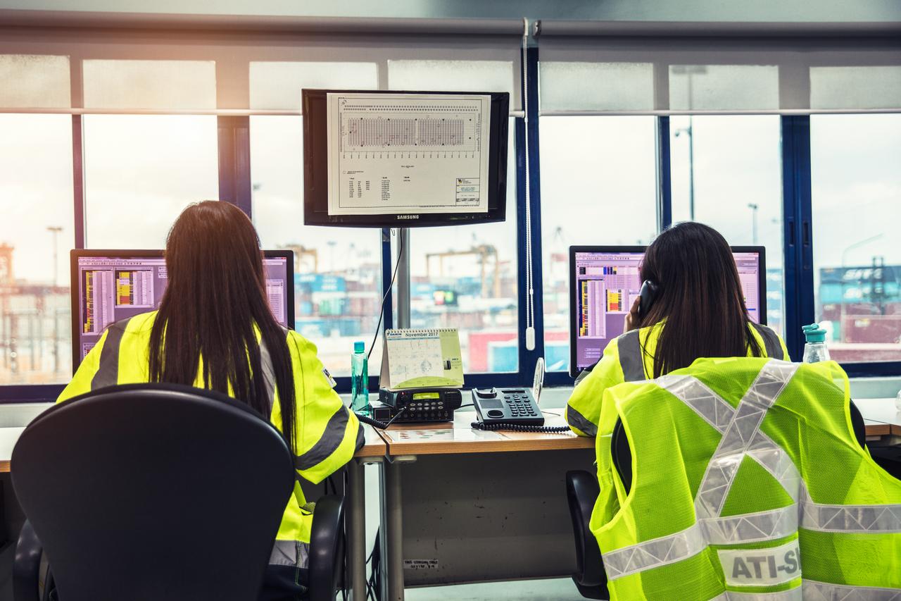Women employee in terminal office at Manila port